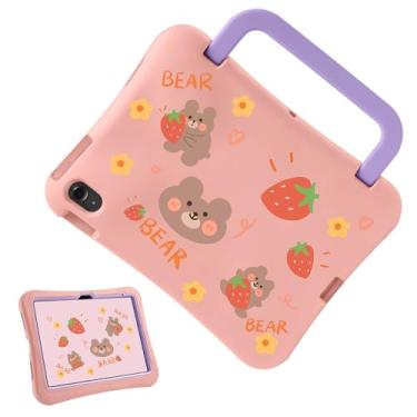 Imagem de Linda capa infantil para iPad (A16) 11ª geração 11 polegadas 2025/10ª geração 11 polegadas 2022, capa leve à prova de choque com alça e suporte, capa protetora adequada para crianças para iPad 11/10