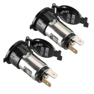 Imagem de geyitafum Pacote Com 2 Soquetes Para Acendedor De Cigarro Carro, Adaptador Tomada Divisor, Plugue À Prova D'Água Barco, Trator E Motocicleta