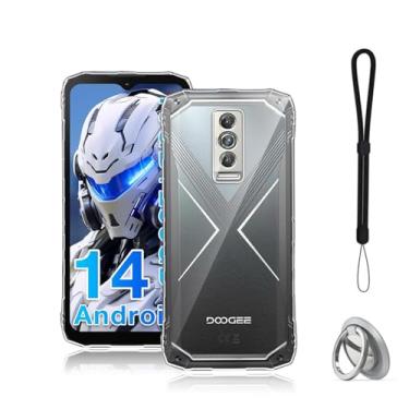 Imagem de NOUKAJU Capa para DOOGEE Blade 10 Pro/10 Ultra, capa protetora de TPU, função de suporte, suporte ajustável, antiqueda, à prova de choque, capa protetora para DOOGEE Blade 10 Pro/10 Ultra(transparente