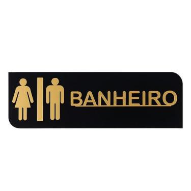 Imagem de Placa Acrílica Sinalizadora Banheiro Unissex Feminino e Masculino - Vi