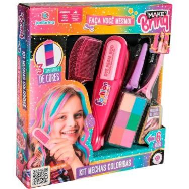 Imagem de Maquiagem E Beleza Infantil Make Brinq Mechas Coloridas(S) - POLIBRINQ