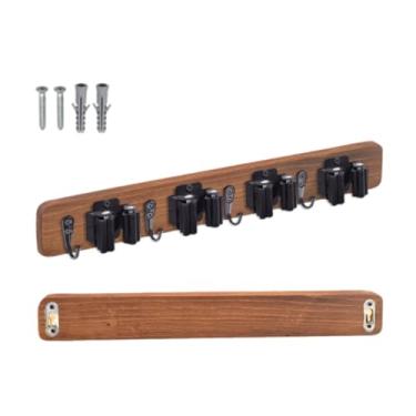 Imagem de AFXGUSD Suporte de Vassoura, Cabide de Esfregão de Madeira, Organização Rústica, de Armazenamento de Parede, Organizador de Ferramentas para Casa, Coz