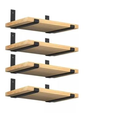 Imagem de Prateleira indústrial com mão francesa invertida organização(KIT 4 PRATELEIRA NATURAL)