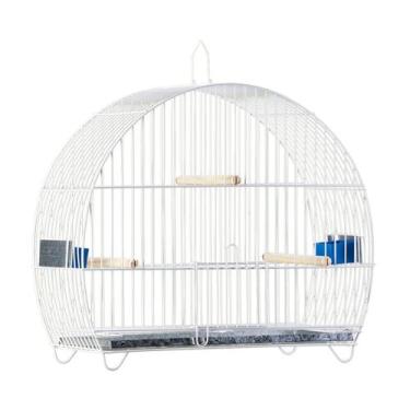 Imagem de Gaiola Pássaro Oval Branca E006 - Gaiolas Londrina, E006