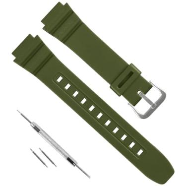 Imagem de Pulseira de relógio de resina de borracha de substituição de 18 mm para Casio F-108 AE-1000W AE-1200 AE-1300 W-216 W218H W-219H W735H W800H SGW-300H, pulseira de relógio de poliuretano macio para
