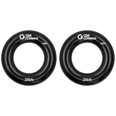 Imagem de Anel de Rappel GM CLIMBING 25KN para escalada de rochas Arborist Rescue Slackline Hammock Pack, 2. Small-Black, Pack of 2