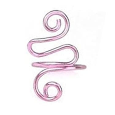 Imagem de Anel de tensão de crochê Anel de tensão dobrável ajustável Anel de controle de tensão para tricô de crochê Material de liga artesanal diy (Rosa)