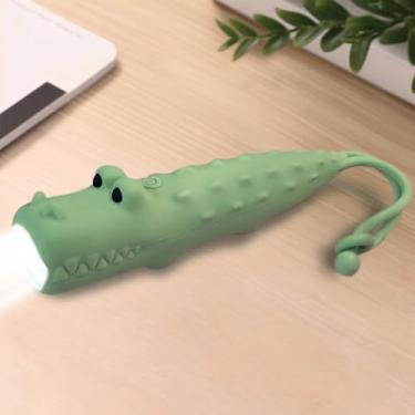 Imagem de LEDHOLYT Lanterna infantil para presente de Dia das Bruxas – Linda luz de brinquedo jacaré de silicone com brilho ajustável, design seguro e durável, carregamento USB-C, presente de aniversário para