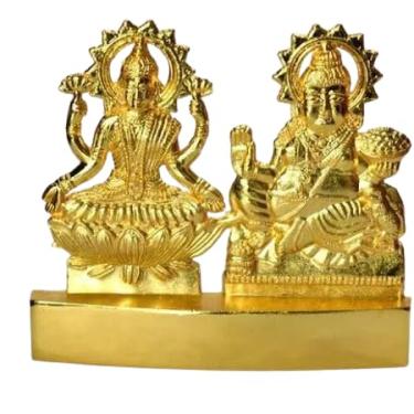 Imagem de Lakshmi Kuber Bhagwan Murti Ídolos feitos de metal Laxmi Kuber Murti Estátua tradicional para decoração de templo de escritório em casa Puja Decoração Diwali Pooja Presente de inauguração de casa 9 x