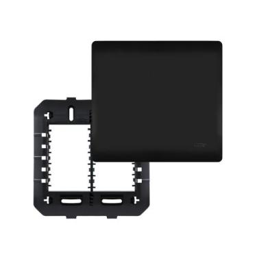Imagem de Placa Cega com Suporte Fame Habitat Black 4x4 Preta, UNICA