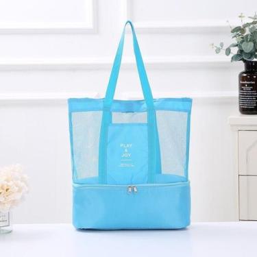 Imagem de Bolsa Praia Com Cooler Embutido Varias Cores Verão - Sou Peço, Azul, C