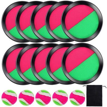 Imagem de Conjunto Toss and Catch Paddle Game Cooraby 5 com bolsa de armazenamen