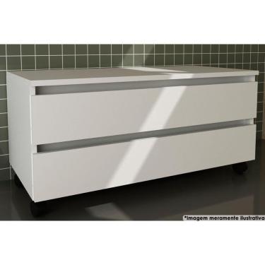 Imagem de Gabinete De Banheiro Bn3603 2 Gavetas C/ Rodízio Cor Branco - Tecno Mobili