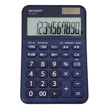 Imagem de Calculadora de mesa Sharp EL-M335 de 10 dígitos extra grande com funções de conversão de moedas, teclas de imposto, porcentagem e espaço traseiro e uma tela LCD grande angular, perfeita para uso doméstico ou no escritório