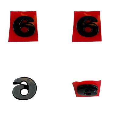 Imagem de Número 6 Adesivo De Emblema Letreiro Carro Moto Caminhão