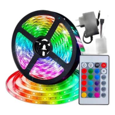 Imagem de Fita Led 5M Ultra Rgb Prova D`Agua Com Fonte E Controle