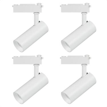 Imagem de Kit 4 Spot Longo Led Mr16 Para Trilho Eletrificado Br 3000K