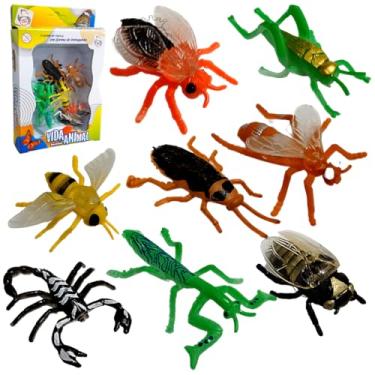 Imagem de Box Insetos De Brinquedo Miniatura Realista Bichos Borracha