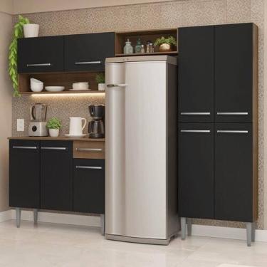 Imagem de Armário De Cozinha Completa 229cm Rustic-preto Emilly Madesa 017