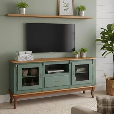 Imagem de Rack de Madeira para TV até 55 Polegadas 2 Portas 1 Gaveta e Nicho com