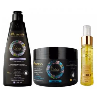 Imagem de Kit Arvensis Cachos Ativador Masc Ondulado + Finalizador Oil