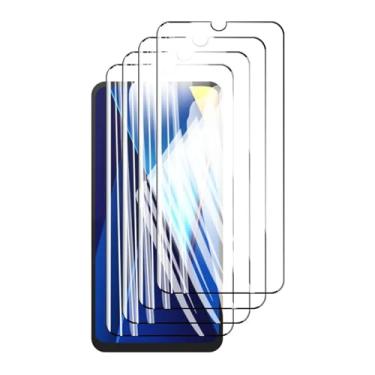 Imagem de Protetor de tela para Xiaomi Poco C65 4G, 4 unidades, vidro temperado, cristal de alumínio, capa antirriscos, compatível com impressão digital, 6,74" (preto)