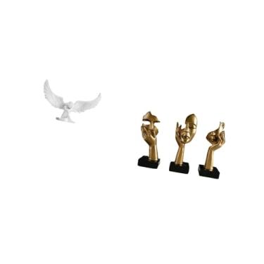 Imagem de Fenteer Estátua de Anjo Pensador de Resina, Estatueta de Arte Abstrata, Escultura, Decoração, Ornamento para Escritório, Estante, Inauguração de Casa, Corredo