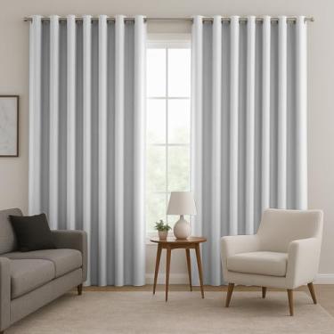 Imagem de Cortina De Tecido Blackout Janela Grande 4,00 x 2,80 Para Sala Quarto Escritório (BRANCO)