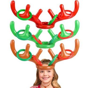 Imagem de Conjunto de jogos inflável Reindeer Antler Ring Toss, 15 unidades Caml
