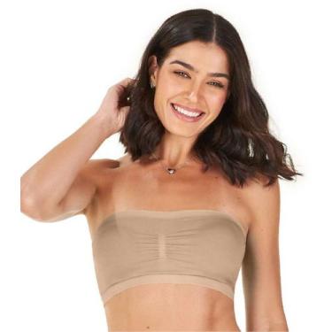 Imagem de Top Faixa Bojo Removível Sem Costura Zee Rucci Bege, GG, Bege