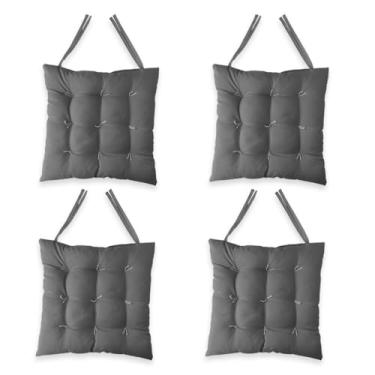 Imagem de 4 Assento Futon 40x40 Unidades Almofada Para Cadeira Banco Pallet(Cinza Chumbo)