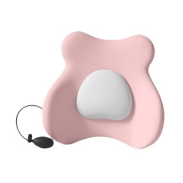 Imagem de NonMiFyR Almofada ajustável para encosto de cadeira, confortável, em espuma viscoelástica, para alívio da pressão lombar e costas. Ideal para uso, Cinza Rosa