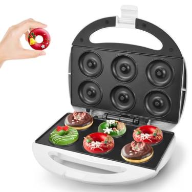 Imagem de DSP Mini Donut Maker - Máquina Elétrica Antiaderente E Fria Para Fazer Donuts. Perfeito Café Da Manhã, Lanches Sobremesas (Branca, 6 Donuts).