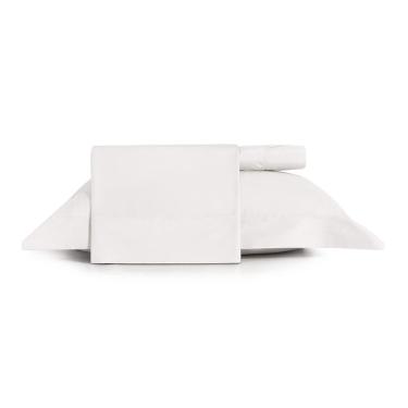 Imagem de Jogo de Cama Solteiro King 3 Peças Altenburg Algodão Lux 200 Fios  Branco