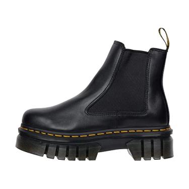 Imagem de Dr. Martens Botas femininas de combate Audrick Nappa de couro Chelsea, Preto, 37