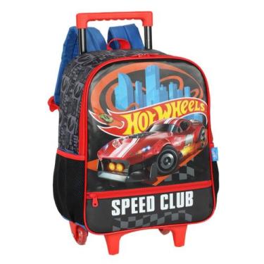 Imagem de Mochila Hot Wheels Bolsa de Rodinhas Escolar Infantil Preto - Luxcel