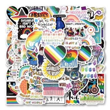 Imagem de 62pcs Disability Stickers Pack, Cartoon Cute Vinyl Waterproof Decals for Water Bottle,Laptop,Phone,Skateboard,Scrapbooking,Bumper for Kids Teens Adults Fans for Party Supply