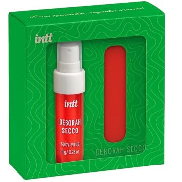 Imagem de Intt Deborah Secco Kit com Mini Vibrador Bullet Recarregável USB, 10 Modos de Intensidade e Calda Beijável Sabor Frutas Vermelhas, 11g