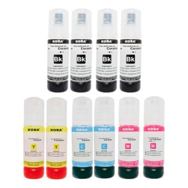 Imagem de 10 Tintas para Epson T504 544 Impressoras L4150 L4160 L6270 L4260 L3150 L3110 L3250 L3210 L5190 L1250 L5290 70mL