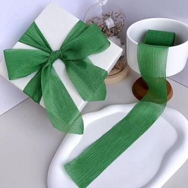 Imagem de Fita de organza transparente, fita de chiffon de 4,8 cm de largura, 5 metros/rolo para embrulho de presente, buquê de casamento, decoração de artesanato DIY - 1 rolo