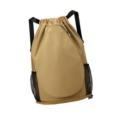 Imagem de Fenteer Mochila para tênis, bolsa para raquete de badminton, mochila esportiva, bolsa para raquete de tênis e futebol, Cáqui