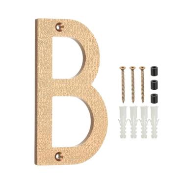 Imagem de PATIKIL Números de casa de 15 cm para fora, letra B, textura de plástico ABS, número de casa flutuante, números de porta de endereço de caixa de correio moderna com kit de unhas para rua residencial