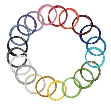 Imagem de Refil de filamento de caneta 3D multifuncional, 20 cores, 3 metros por cor, PLA de 1,75 mm, compatível com SCRIB3D, 3Doodler, PIKA3D, MYNT3D e a maioria das outras canetas 3D para crianças