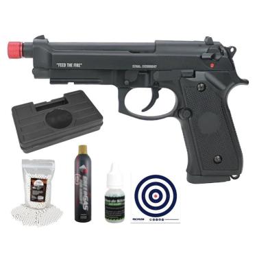 Imagem de Pistola Airsoft Gbb Beretta M92 Savage Greengas+case+itens