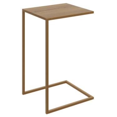 Imagem de Mesa Lateral 64cm Estrutura Dourada - Hanover