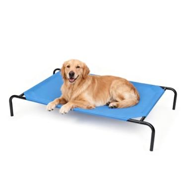 Imagem de STARLATTA Cama elevada para cães grandes, berços elevados, para ambientes internos e externos, rede impermeável para animais de estimação com malha respirável lavável, à prova de mastigação, azul 127