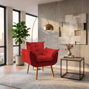 Imagem de Poltrona Alice Decorativa Para Sala Cadeira Reforçada Para Recepção Manicure Clínica Sala De Espera Consultório Escritório Pé Castanho - Clique & Decore (Bordô)