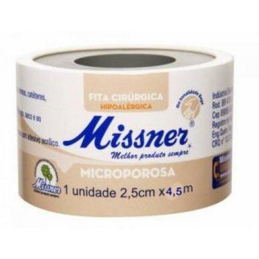 Imagem de Fita Microporosa Hipoalérgica Missner - 2,5 Cm X 4,5 M