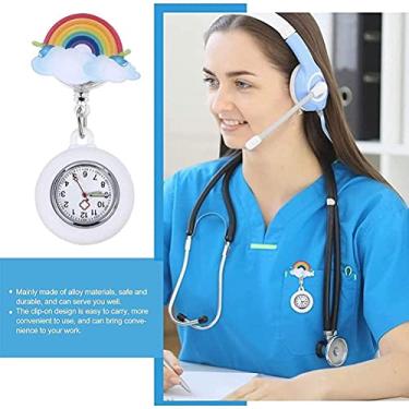 Imagem de Generic Relógio de Bolso de Enfermeira de Silicone Com Clipe Luminoso de Rosto Redondo, Fácil de Fixar No Uniforme, para Profissionais, Estudantes, Rosto Branco Com Algarismos Pretos (como mostrar)