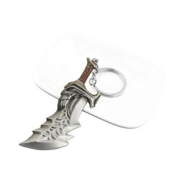 Imagem de Chaveiro Kratos Machado Leviathan God of War Pingente Espadas Lâminas 